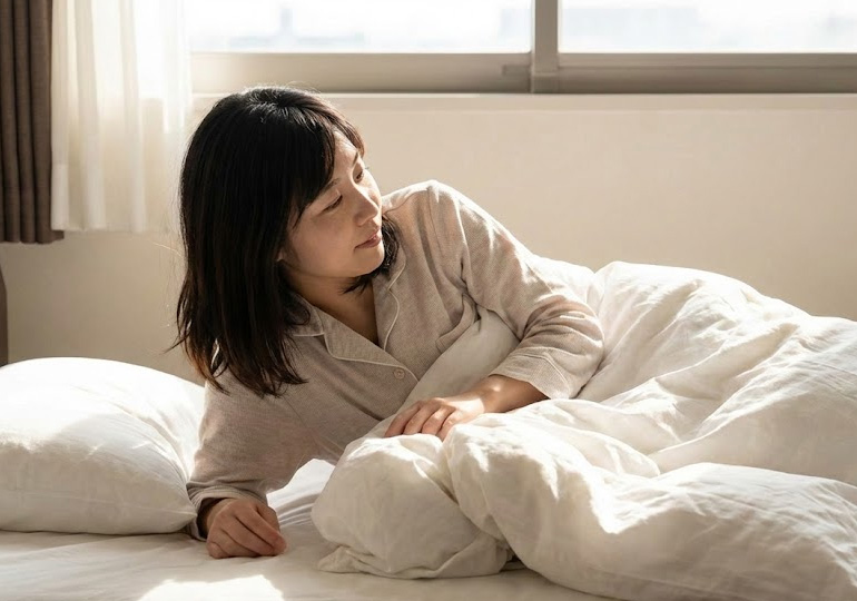 寝返りをうつ